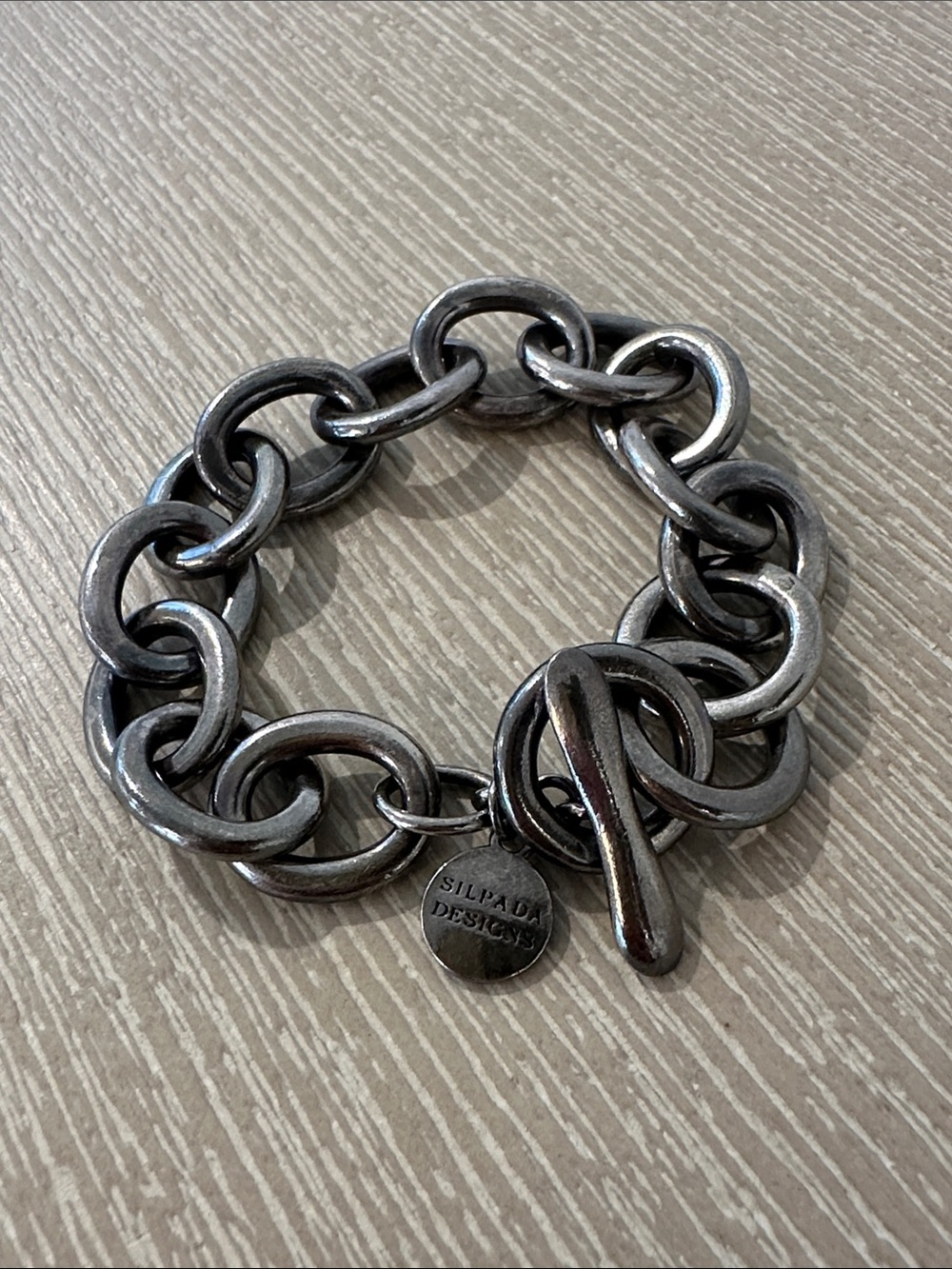 Silpada Sterling Silver Chunky Link Toggle Bracelet